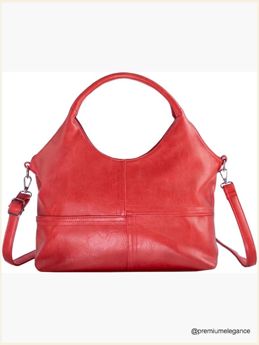 Vegan Leather Satchel Hobo Bag Convertible Crossbody Top Handle Adjustable